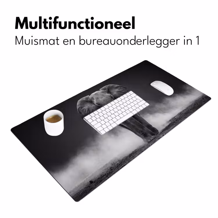 Bureau onderlegger - Olifant - Zwart - Wit - Rook — 7