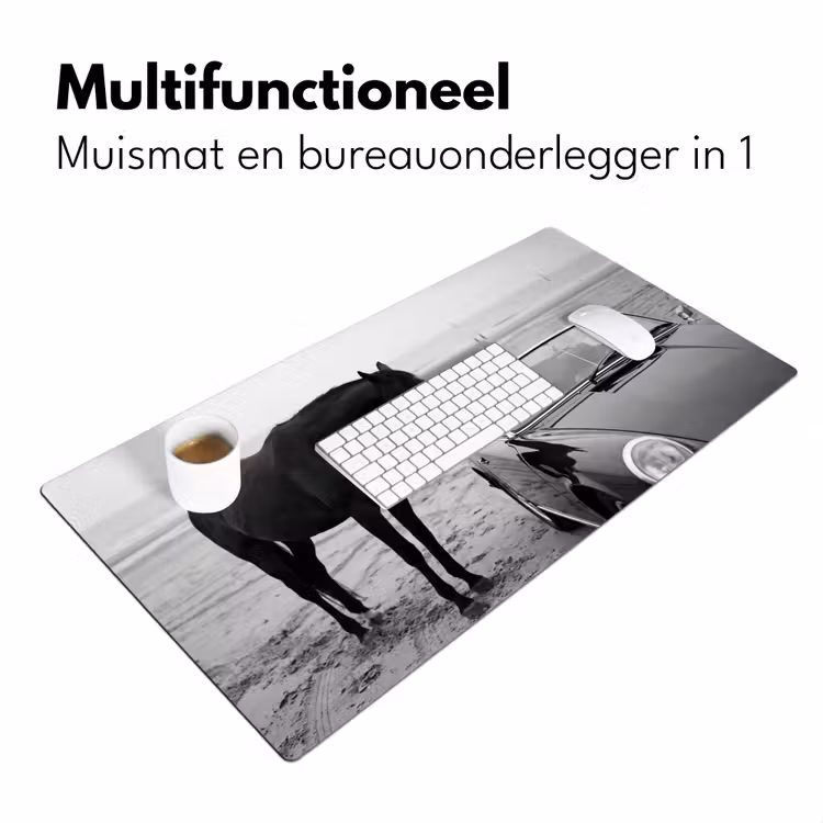 Bureau onderlegger - Paard - Auto - Zwart - Wit — 7