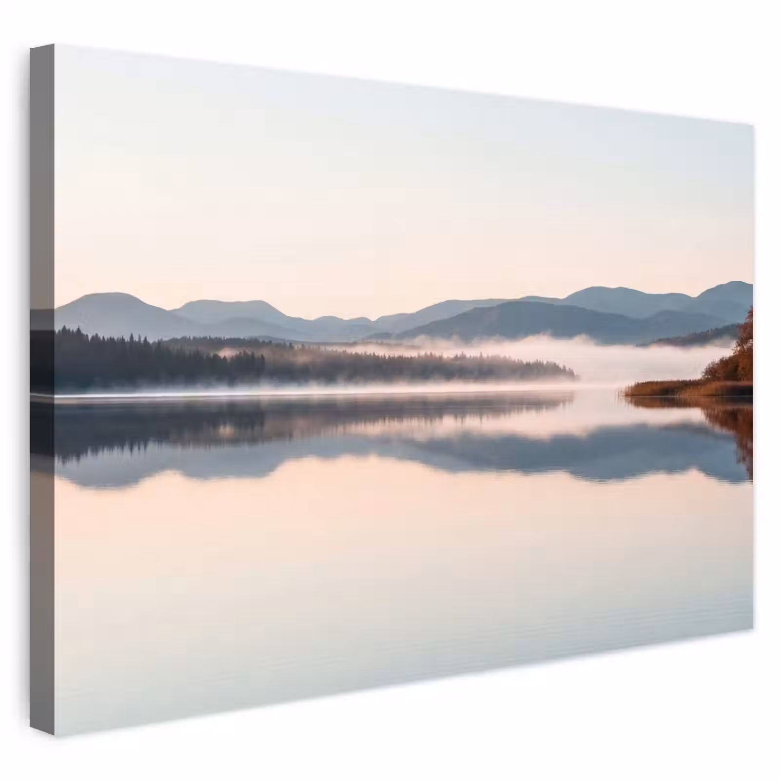 Buiten canvas - Water - Bomen - Mistlaag — 1