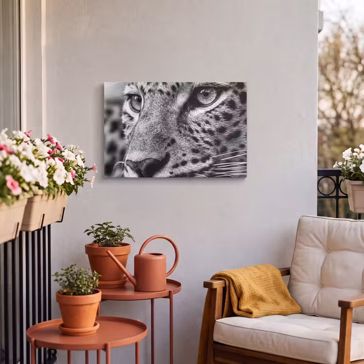 Buiten canvas - Luipaard - Zwart - Wit - Oog — 4