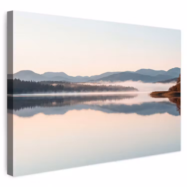 Buiten canvas - Water - Bomen - Mistlaag — 1
