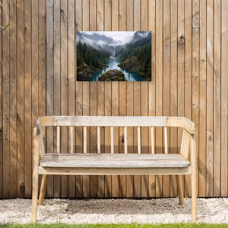Buiten canvas - Waterval - Bomen - Bergen — 3