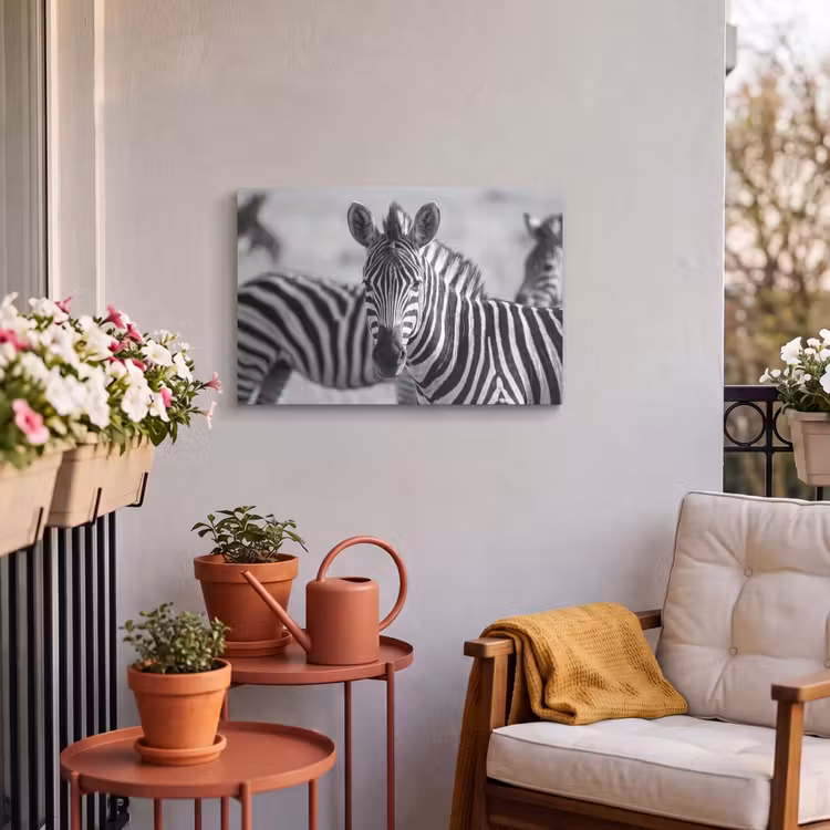 Buiten canvas - Zebra's - Zwart - Wit — 4