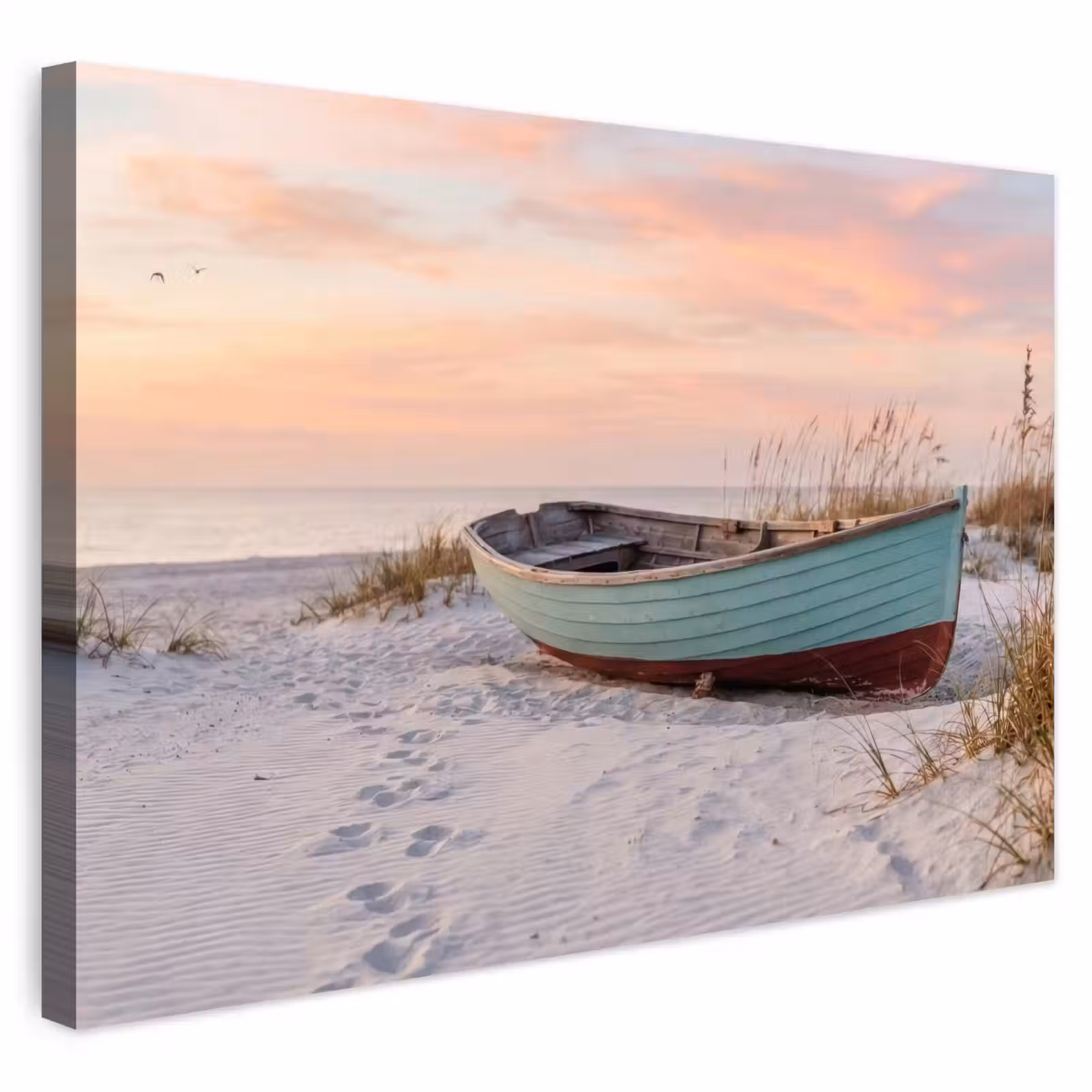 Buiten canvas - Rustiek - Roeiboot - Zandstrand — 1