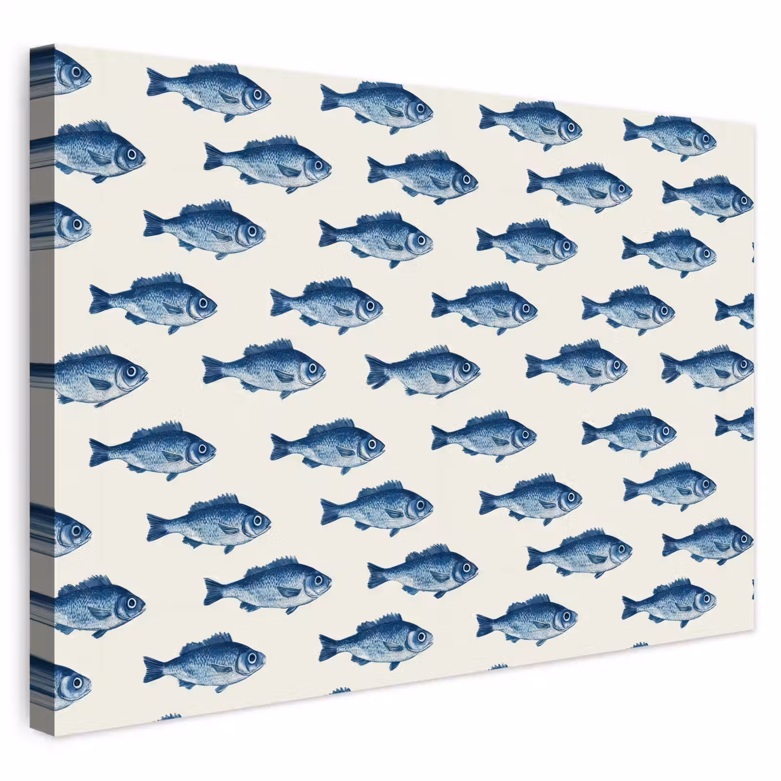 Buiten canvas - Vis - Patroon - Blauw — 1