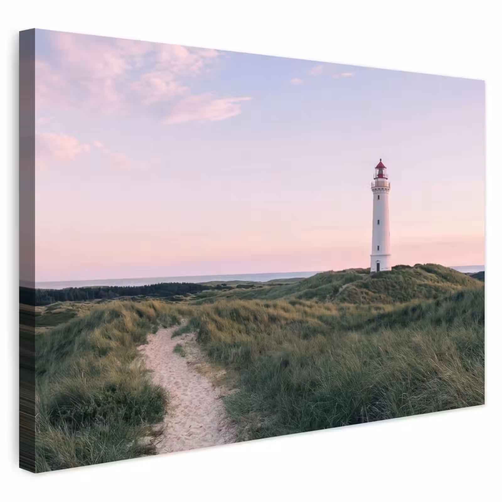 Buiten canvas - Vuurtoren - Duinlandschap - Zee — 1