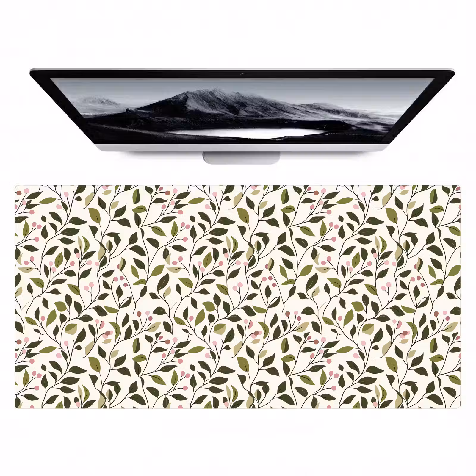Bureau onderlegger - Bladeren - Bessen - Roze — 1