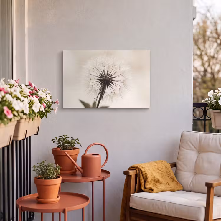 Buiten canvas - Paardenbloem - Minimalistisch - Wit — 4