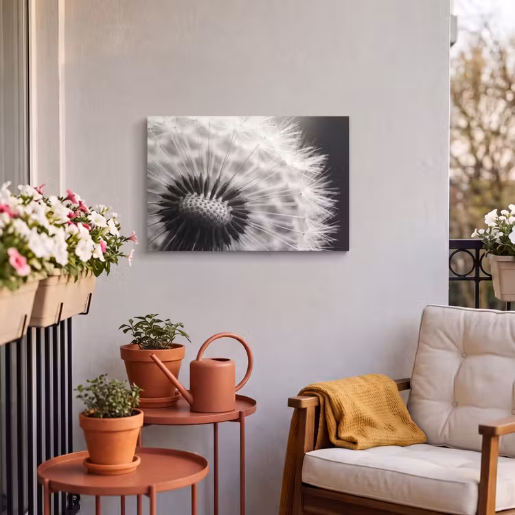 Buiten canvas - Paardenbloem - Zwart - Wit — 4