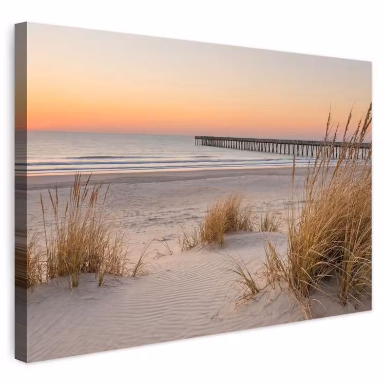 Buiten canvas - Pier - Zonsondergang - Strand — 1