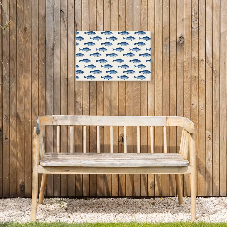 Buiten canvas - Vis - Patroon - Blauw — 3