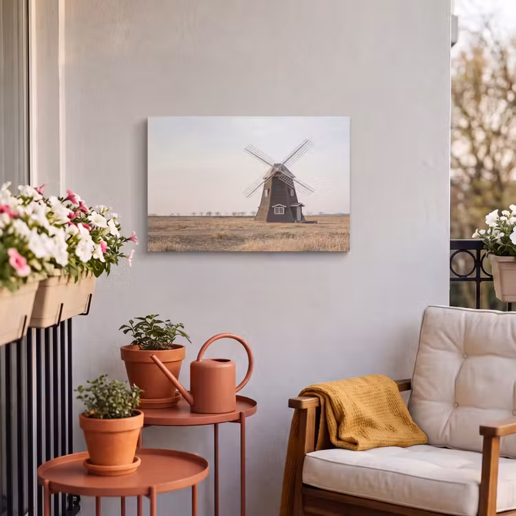 Buiten canvas - Windmolens - Landschap - Veld — 4