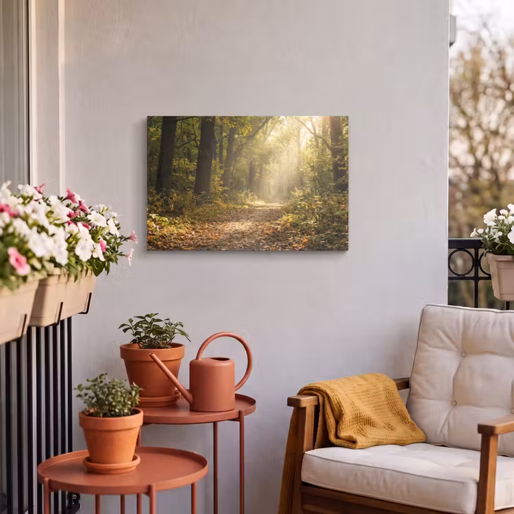 Buiten canvas - Zonlicht - Bospad - Bomen — 4