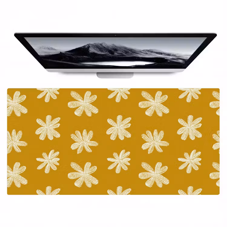 Bureau onderlegger - Bloem - Speels - Okergeel — 1