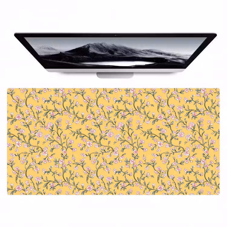 Bureau onderlegger - Bloemen - Motief - Geel — 1