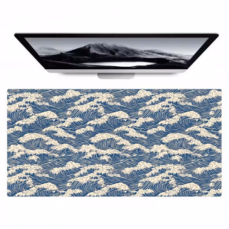 Bureau onderlegger - Golven - Klassiek - Blauw — 1