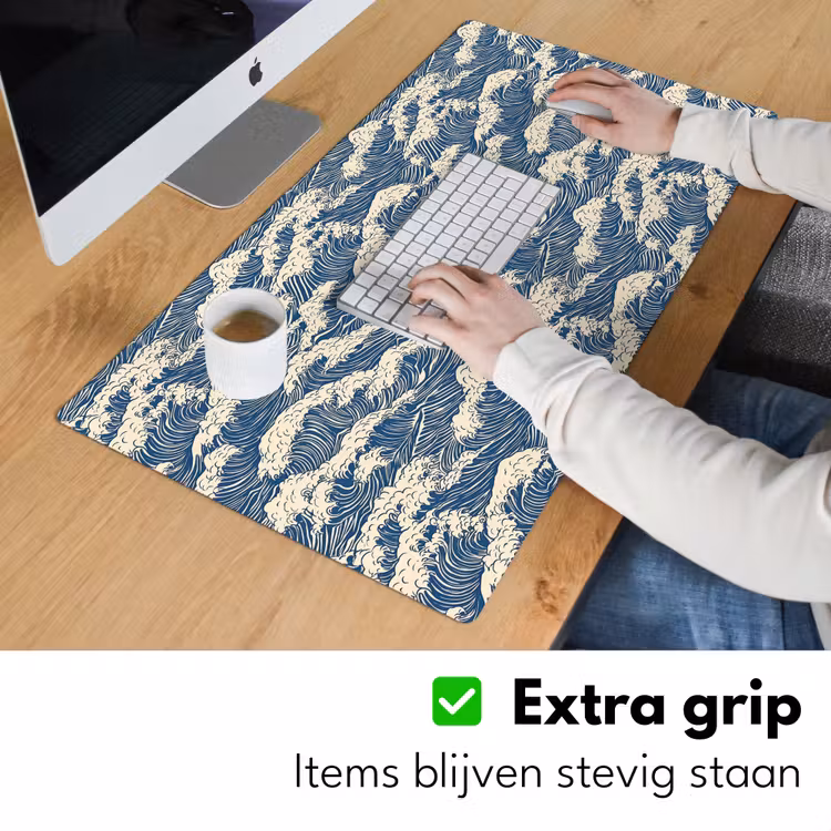 Bureau onderlegger - Golven - Klassiek - Blauw — 6
