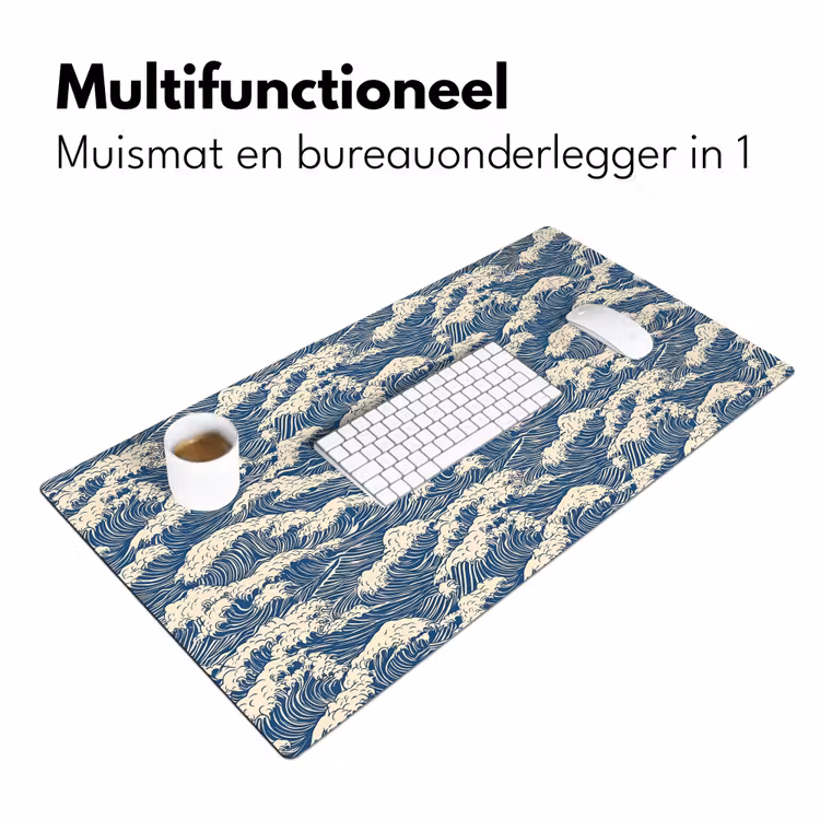 Bureau onderlegger - Golven - Klassiek - Blauw — 7