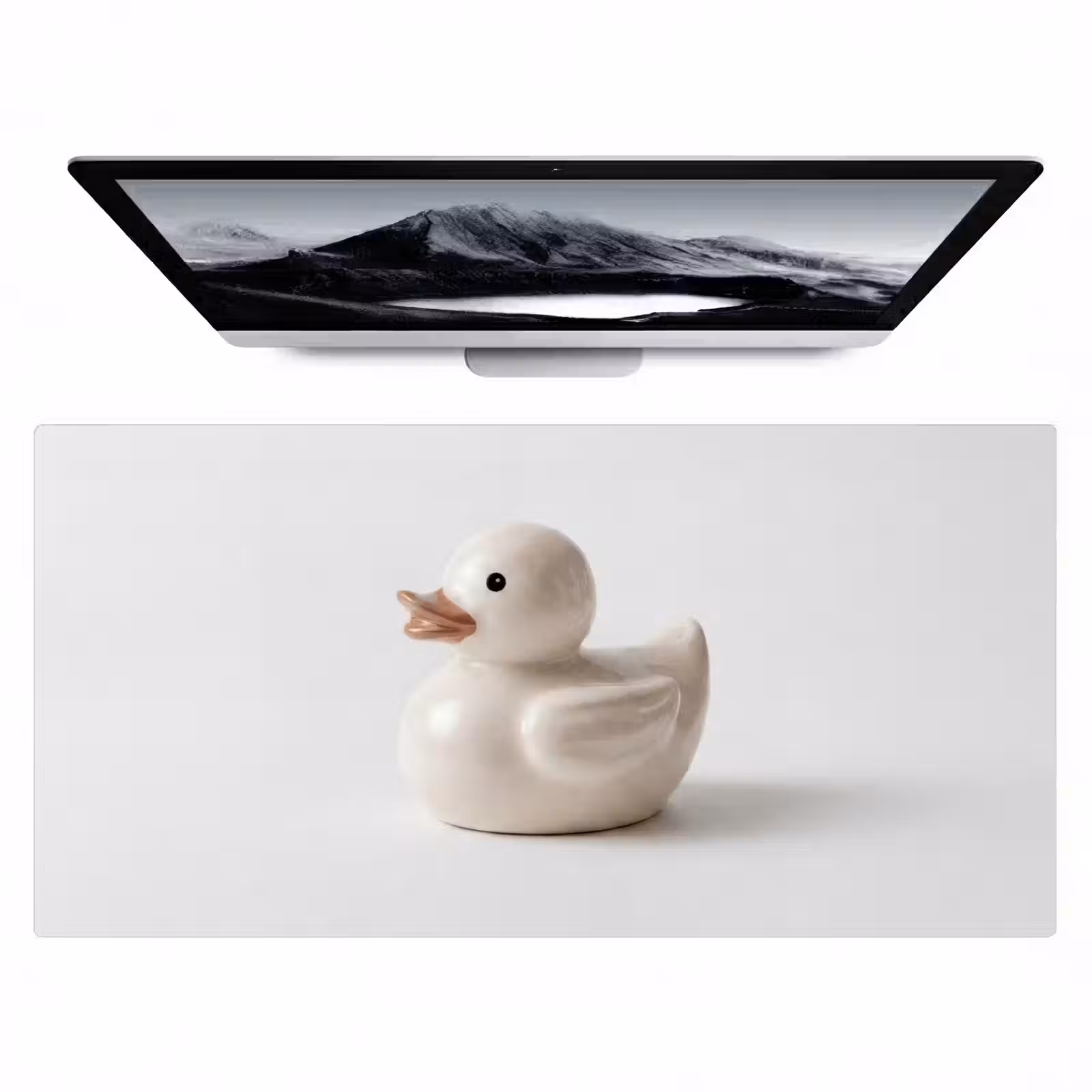 Bureau onderlegger - Badeend - Minimalistisch - Wit — 1
