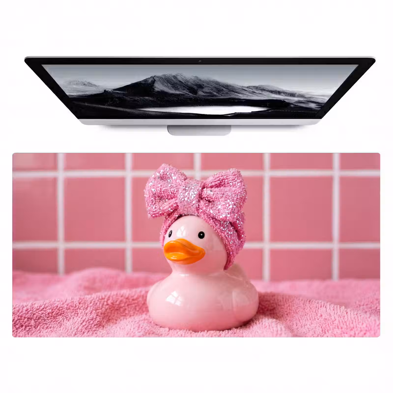 Bureau onderlegger - Badeend -Strik - Roze — 1