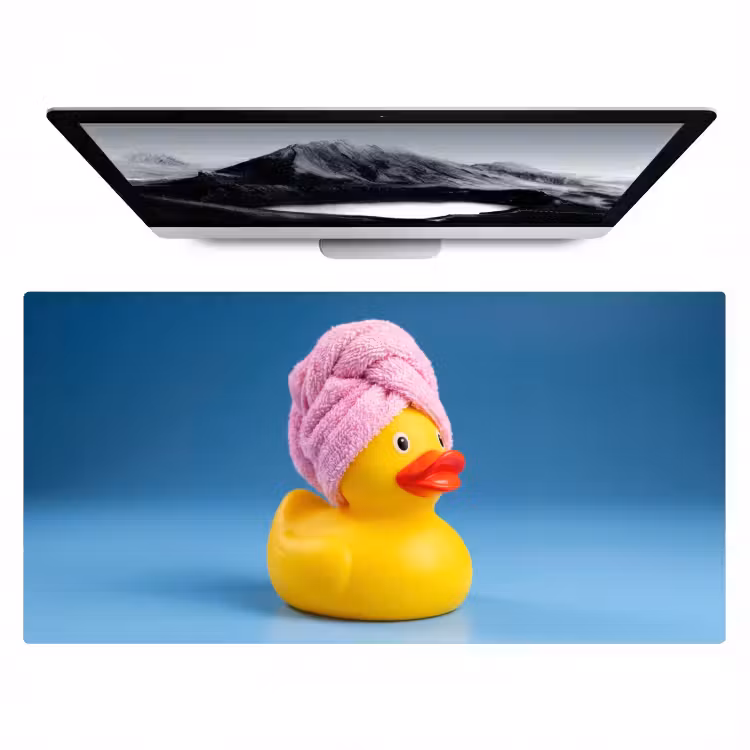 Bureau onderlegger - Badeend - Handdoek - Blauw — 1