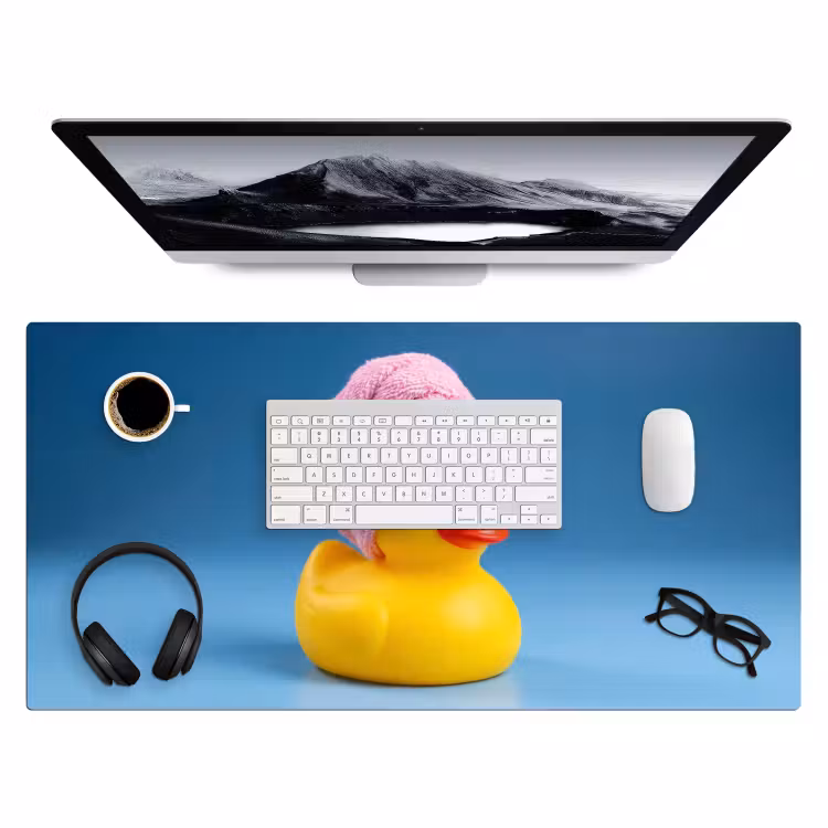 Bureau onderlegger - Badeend - Handdoek - Blauw — 4