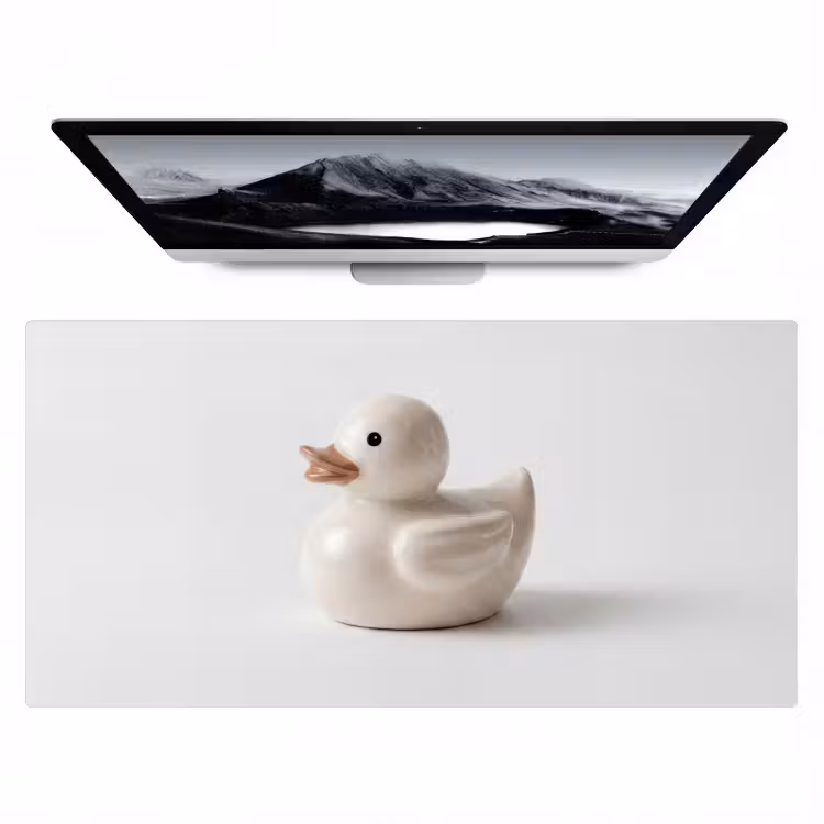 Bureau onderlegger - Badeend - Minimalistisch - Wit — 1