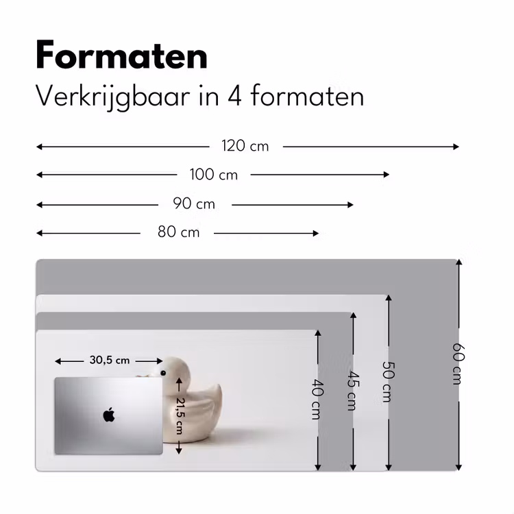 Bureau onderlegger - Badeend - Minimalistisch - Wit — 8