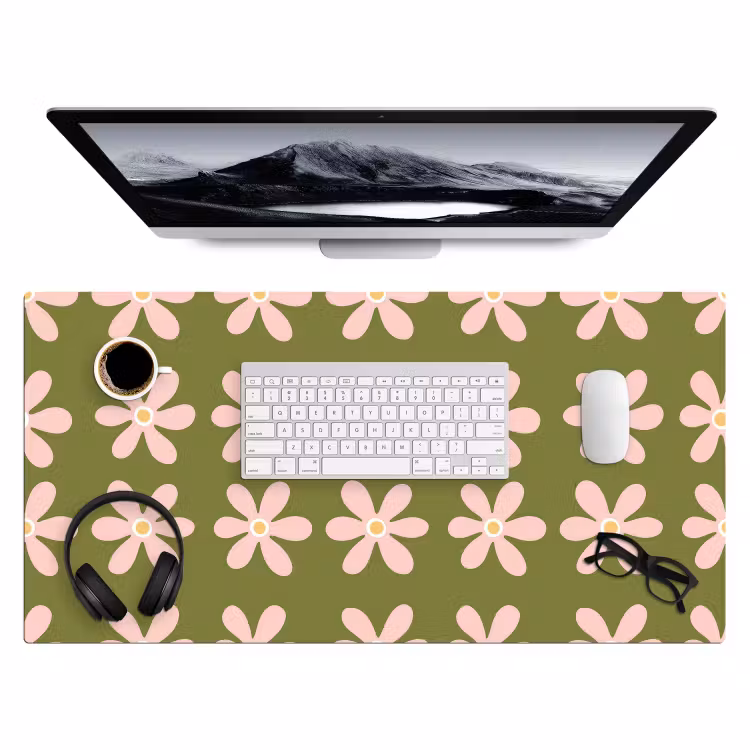 Bureau onderlegger - Bloem - Modern - Groen — 4