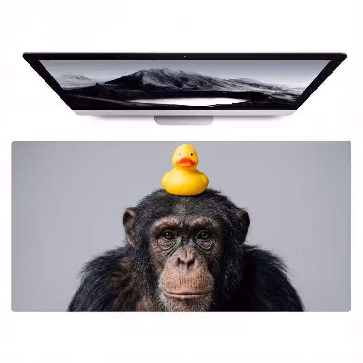 Bureau onderlegger - Chimpansee - Badeend - Grijs — 1