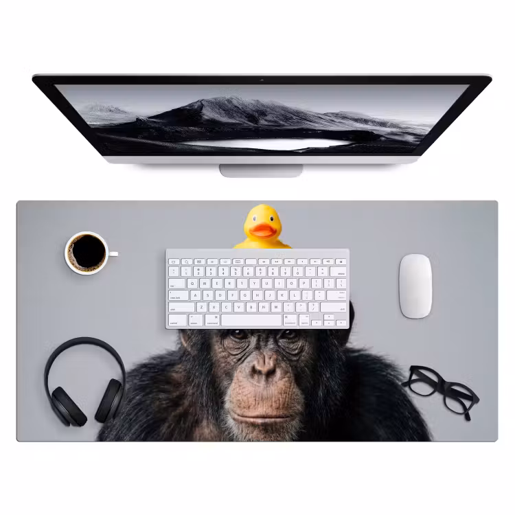Bureau onderlegger - Chimpansee - Badeend - Grijs — 4