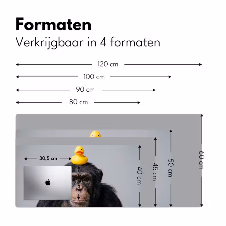 Bureau onderlegger - Chimpansee - Badeend - Grijs — 8