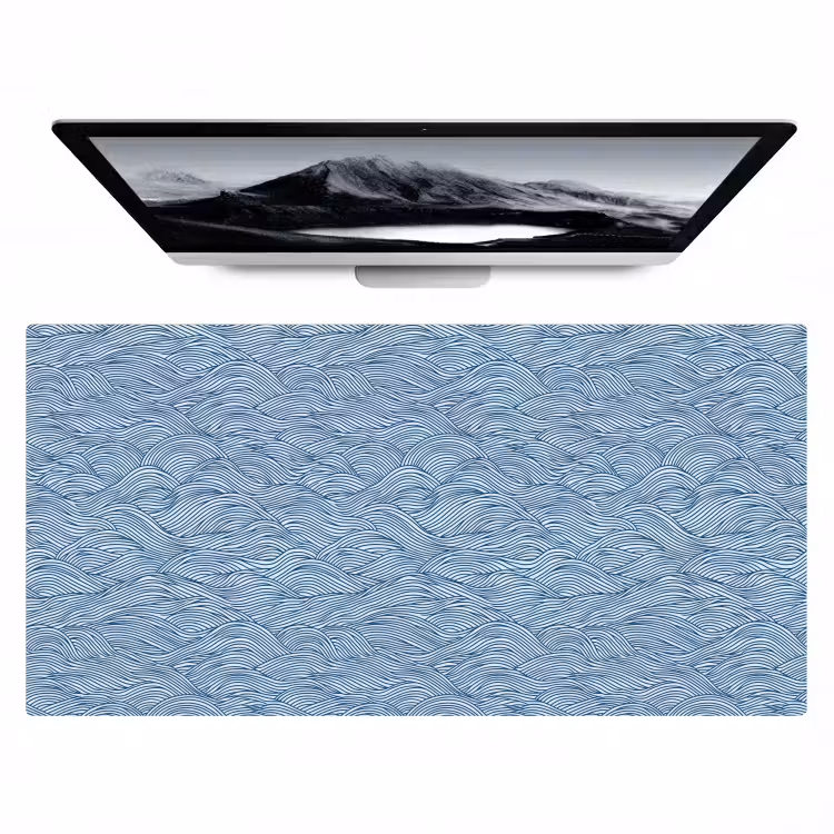 Bureau onderlegger - Golven - Ritmisch - Blauw — 1