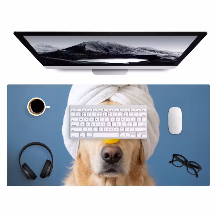 Bureau onderlegger - Hond - Badeend - Geel — 4