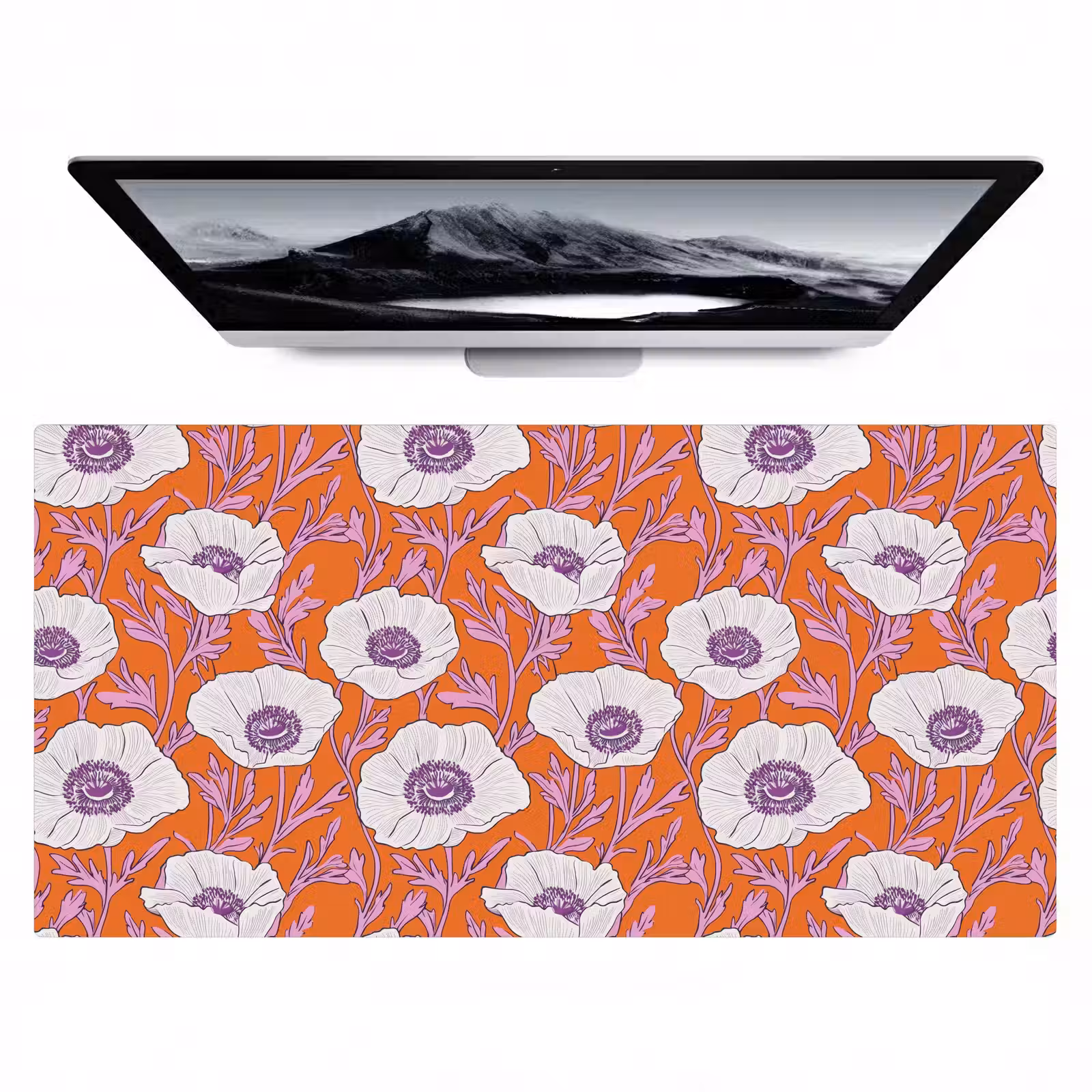 Bureau onderlegger - Bloemen - Grafisch - Oranje — 1