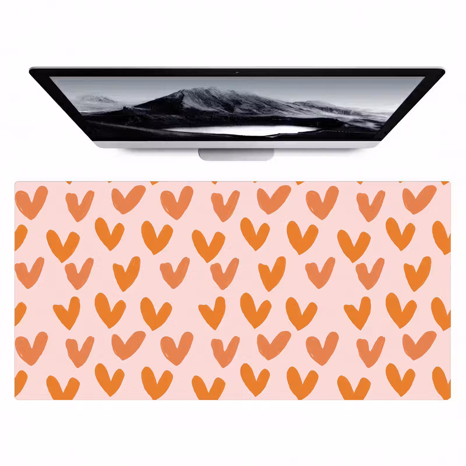 Bureau onderlegger - Hartjes - Getekend - Oranje — 1