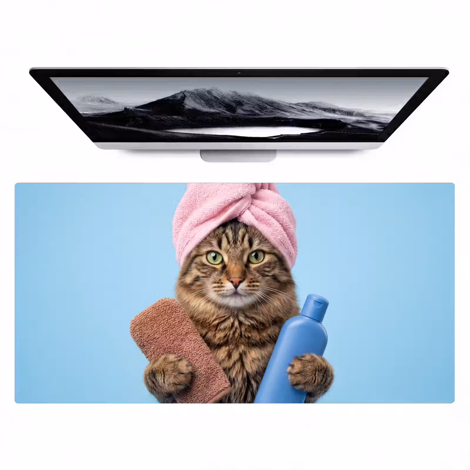 Bureau onderlegger - Kat - Handdoek - Washand - Zeep — 1