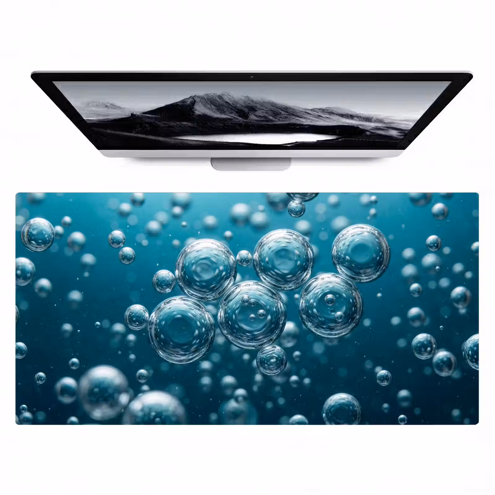 Bureau onderlegger - Luchtbellen - Dynamisch - Blauw — 1