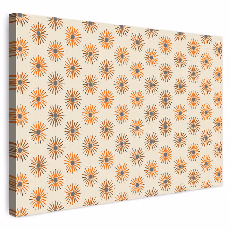 Buiten canvas - Madelief - Patroon - Oranje — 1