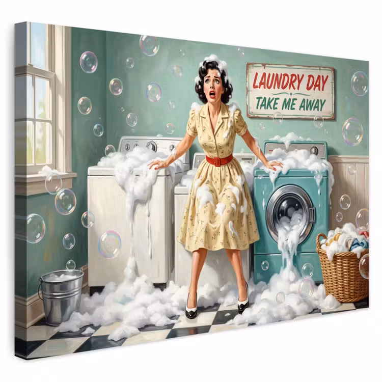 Buiten canvas - Retro - Blauw - Vrouw — 1