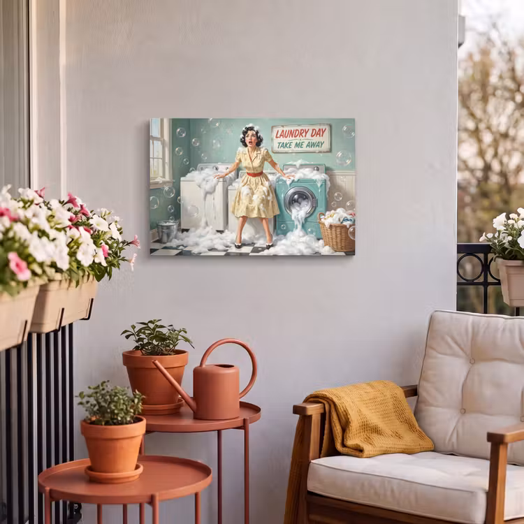 Buiten canvas - Retro - Blauw - Vrouw — 4