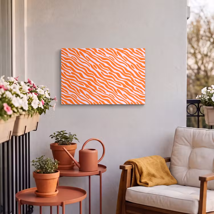 Buiten canvas - Strepen - Dynamisch - Oranje — 4