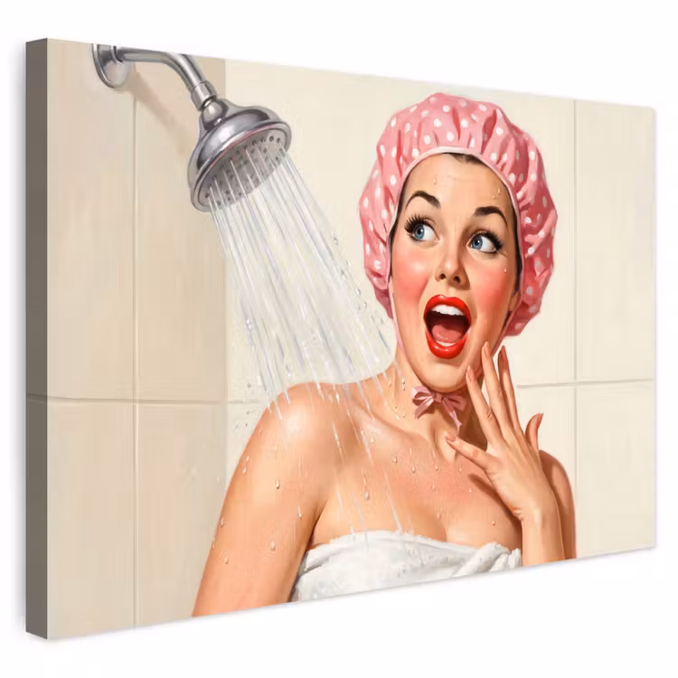 Buiten canvas - Vrouw - Douche - Roze — 1