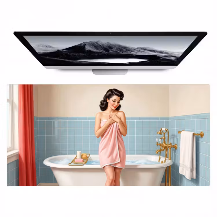 Bureau onderlegger - Badkamer - Vrouw - Roze — 1
