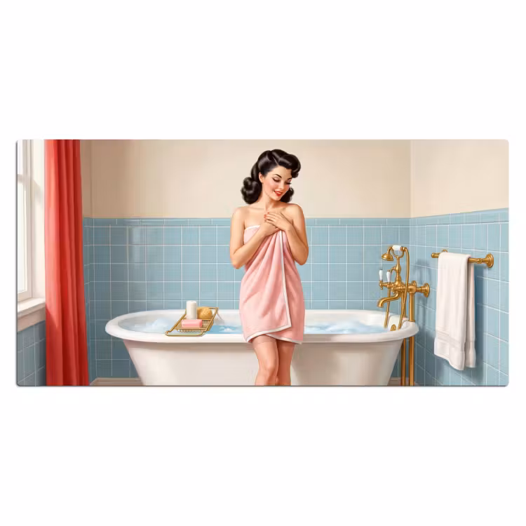 Bureau onderlegger - Badkamer - Vrouw - Roze — 2