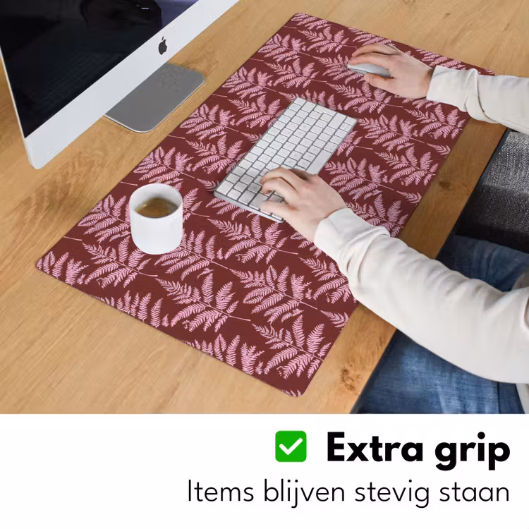 Bureau onderlegger - Blad - Patroon - Paars — 6