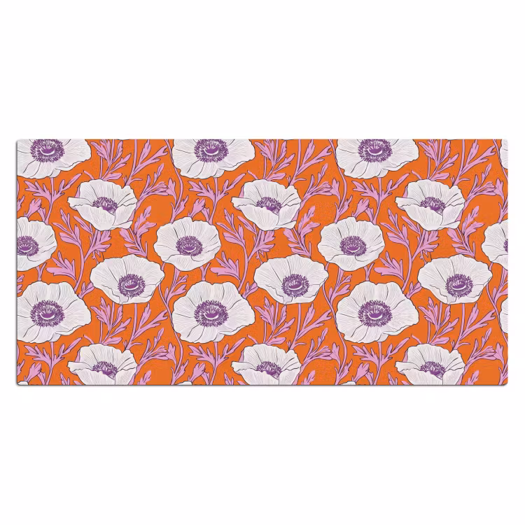 Bureau onderlegger - Bloemen - Grafisch - Oranje — 2