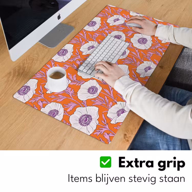 Bureau onderlegger - Bloemen - Grafisch - Oranje — 6