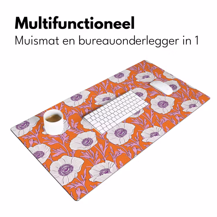 Bureau onderlegger - Bloemen - Grafisch - Oranje — 7