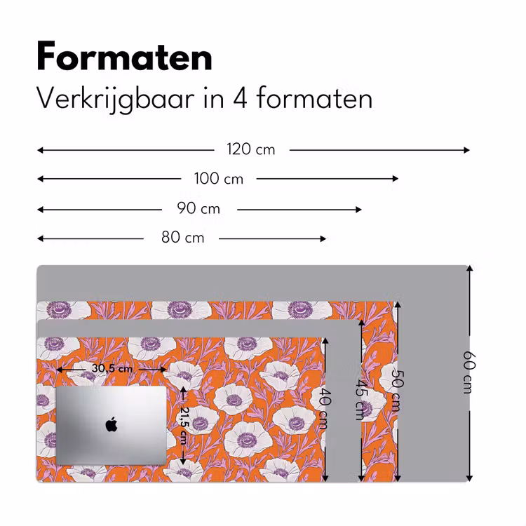 Bureau onderlegger - Bloemen - Grafisch - Oranje — 8